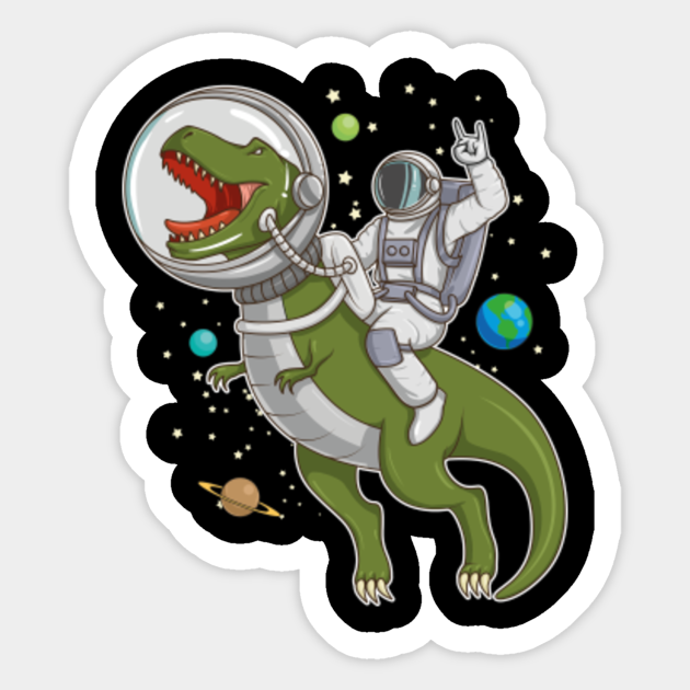Astronaut Riding T-Rex Dinosaur Astro T-Rex in Outer Space Gift - Astronaut Riding Trex Dinosaur